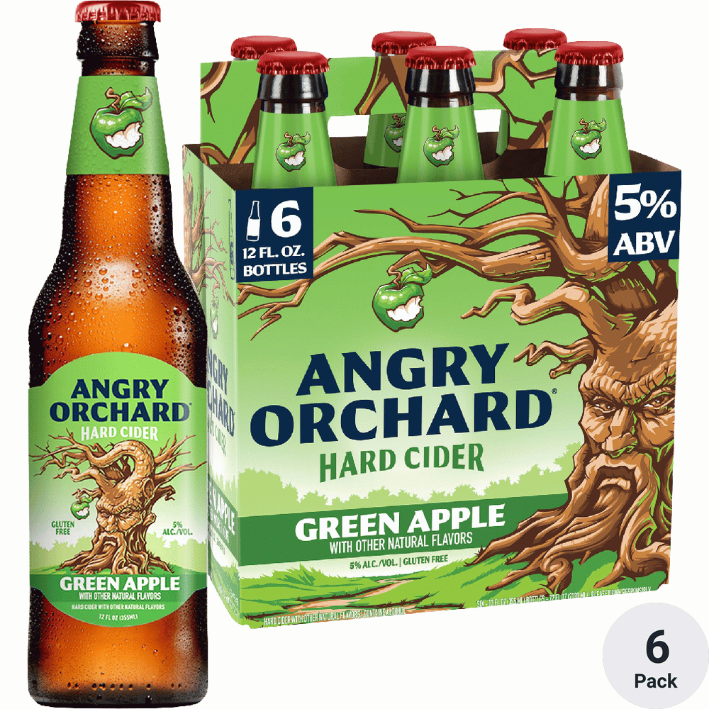 Angry Orchard Green Apple hard cider bottle