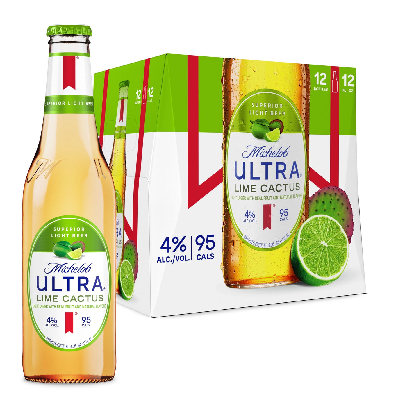 Michelob Ultra Infusions Lime and Prickly Pear Cactus 12 pack 12 oz bottles