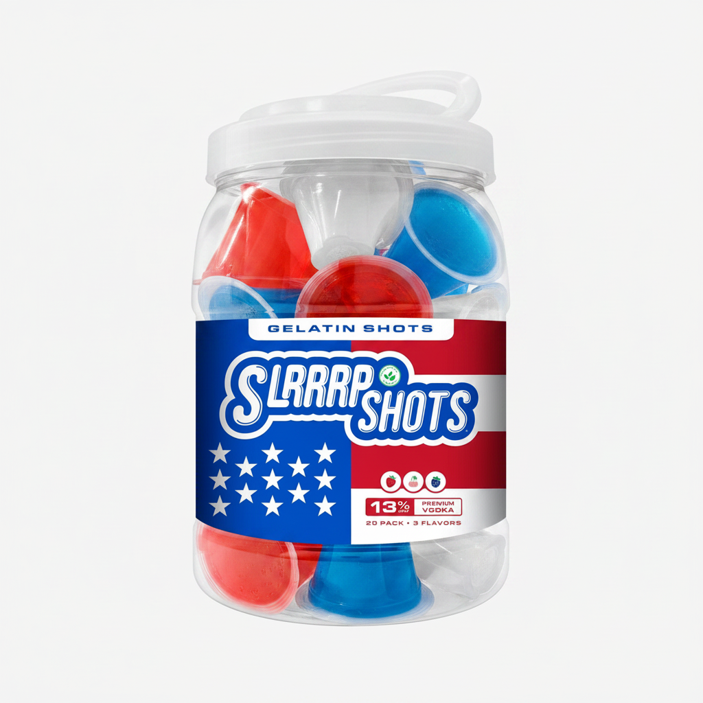 Slrrrp Jello Shots 20pk America Pack 20pk 3 Flavors