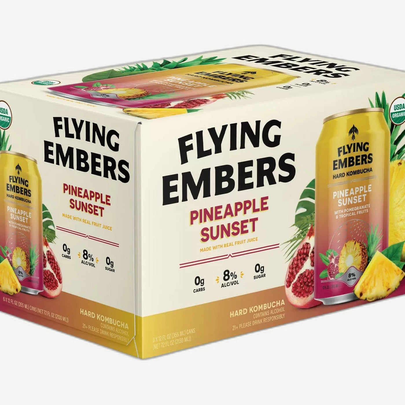 Flying Embers Pnpl Sunset 6pk Pineapple Sunset Hard Kombucha