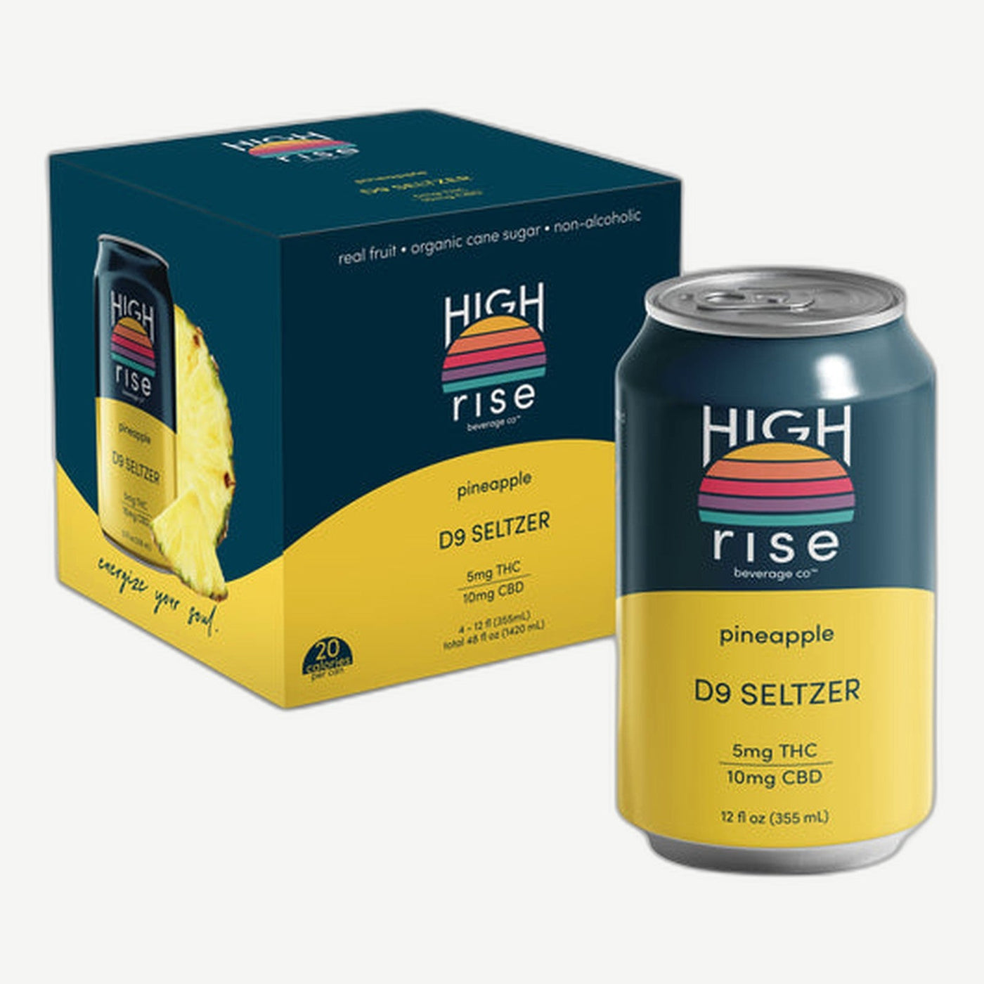 High Rise D9 Seltzer Pineapple Pineapple Single Cans