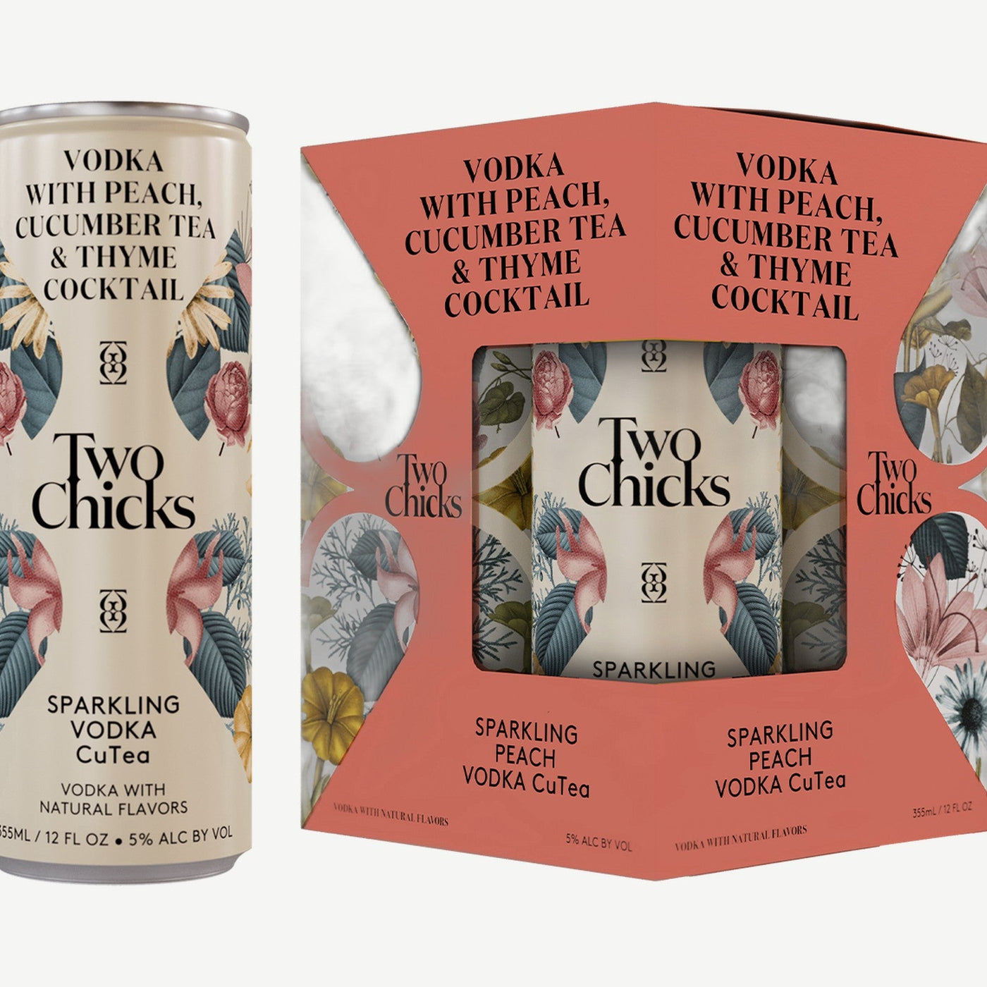 Two Chks Vodka CuTea 4pk Two Chicks Sparkling Vodka CuTea