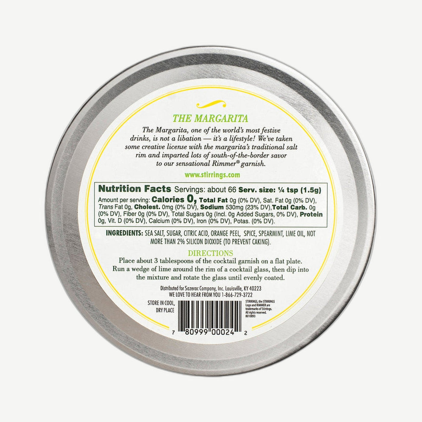 Stirrings Magarita Rimmer 3.5oz Tin Can
