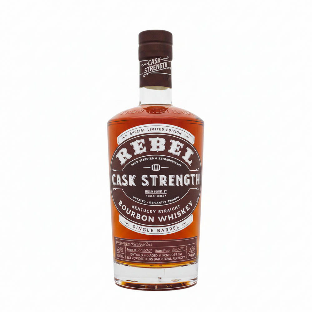 Rebel Cask Strength Bourbon Whiskey bottle