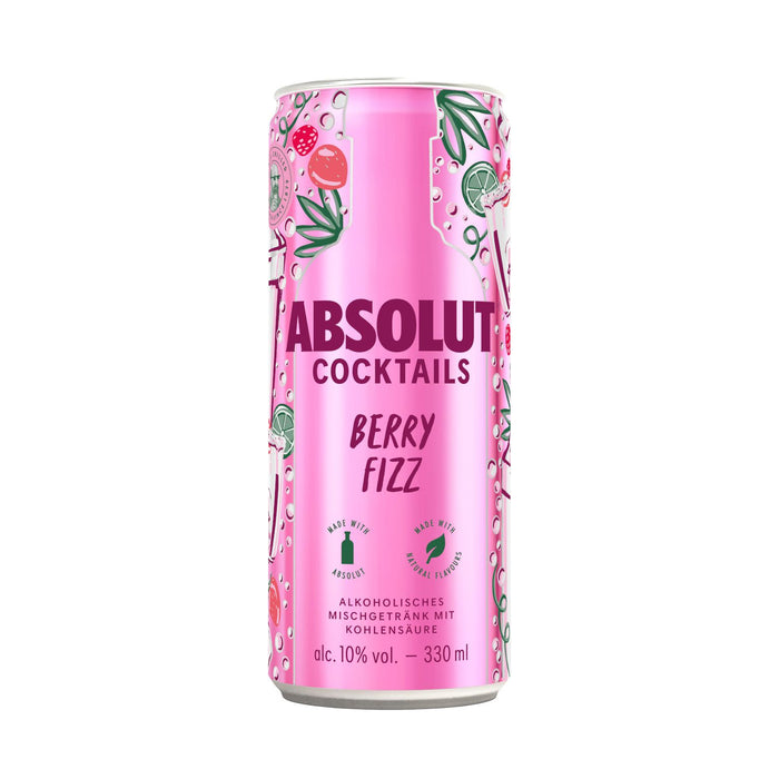 Absolut Can Berry 355ml 4pk 12oz 4pk cans
