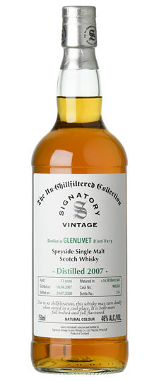 Signatory Scotch Glenlivet Glenlivet Distillery 2007 14yr Old