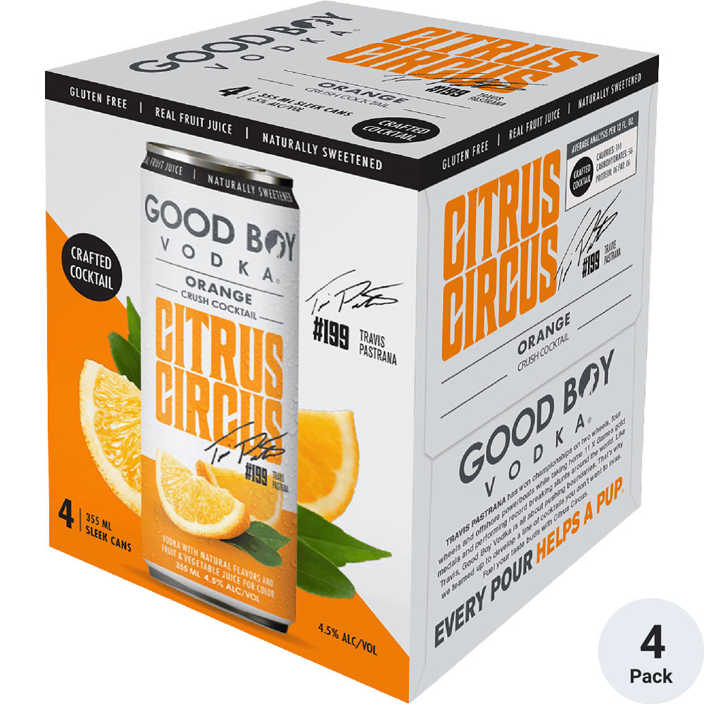Good Boy 4pk Citrus Circus Travis Pastrana Vodka Cocktail