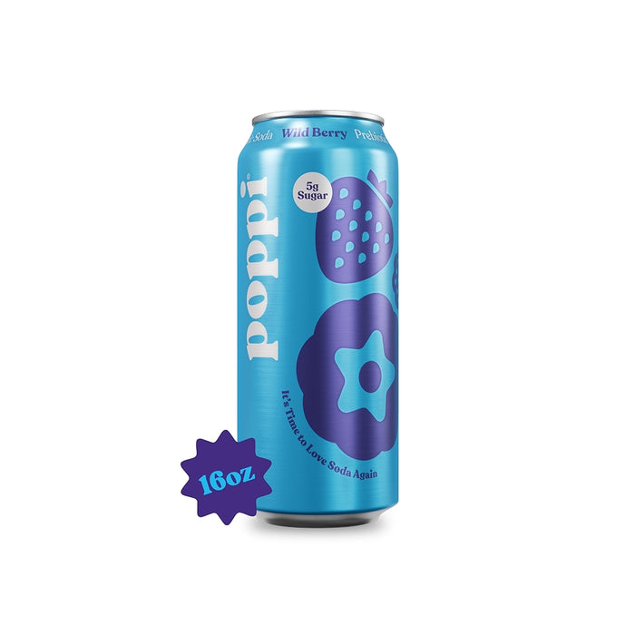 Poppi Wild Berry 16oz Prebiotic Soda