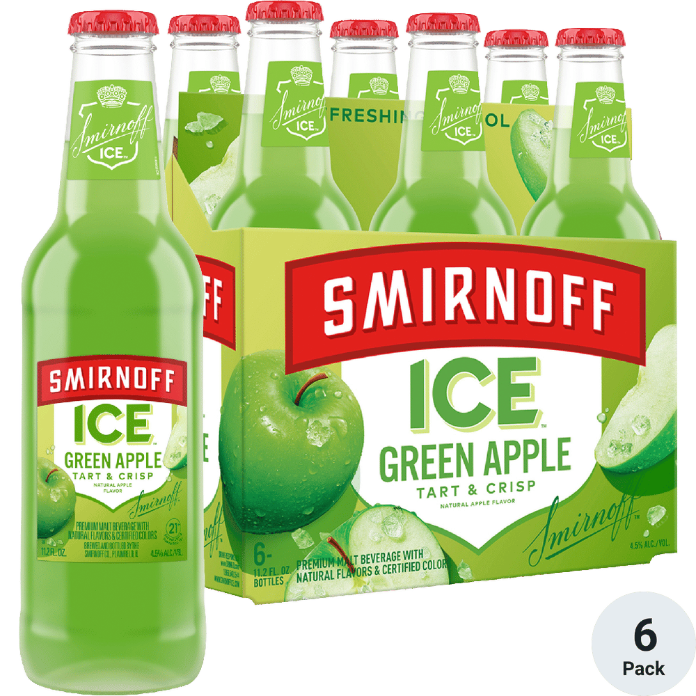 Smirnoff Ice Green Apple 6 pack bottles