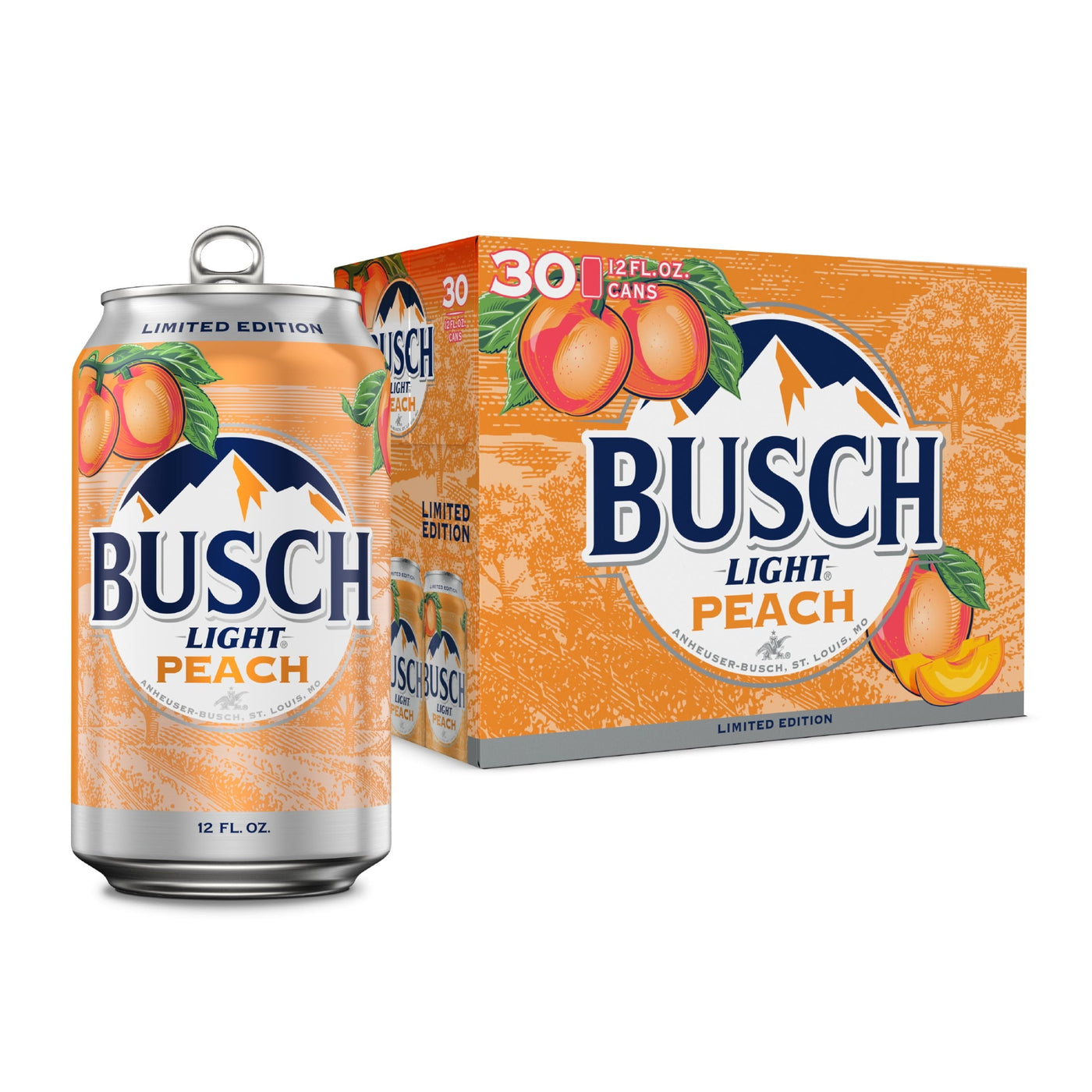 Busch Light Peach American Lager Beer 30 Pack 12 fl oz Cans