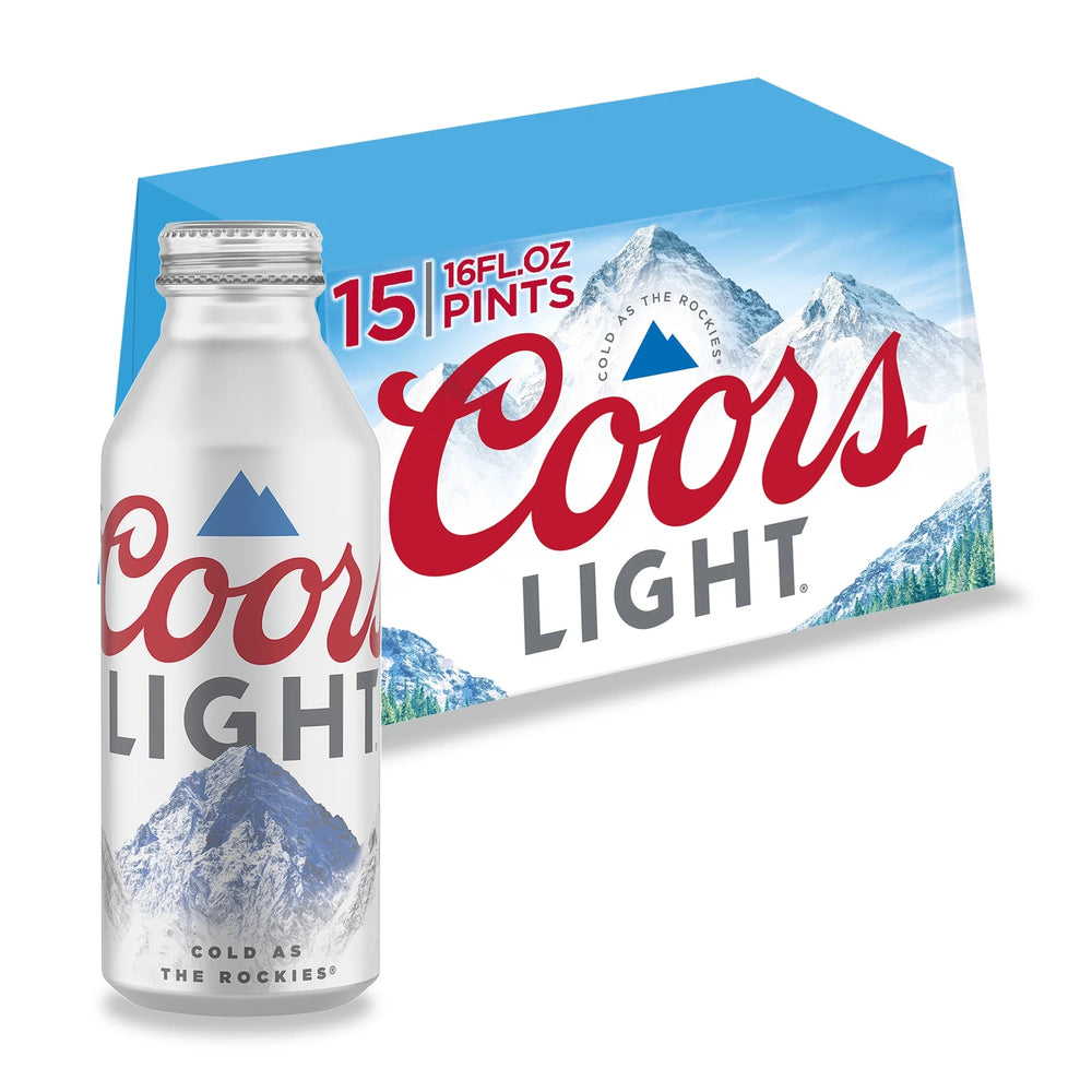 Coors Light 16oz Alluminum Btl 15pk Aluminum Bottles