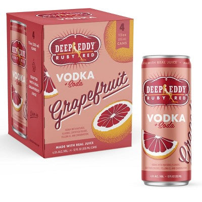 Deep Eddy 4pk Grapefruit RTD Deep Eddy Ruby Red RTD 4pk Cans