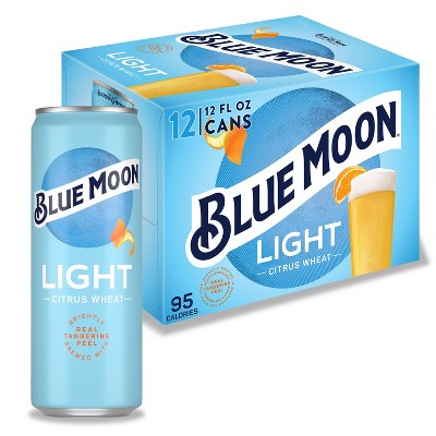 Blue Moon Light 12pk Cans Light Citrus Wheat Beer