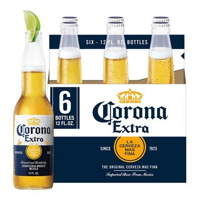 Corona Extra Mexican Lager Longneck Bottles (12 fl oz x 6 ct)