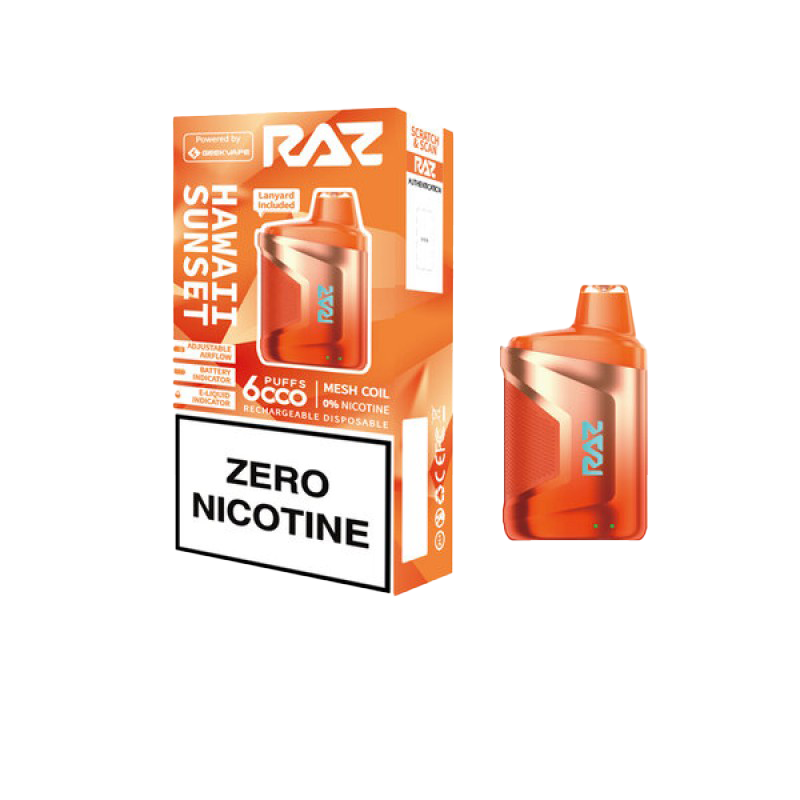 Raz 6k 0% Nic Hawaii Sunset 0% Nicotine Hawaii Sunset