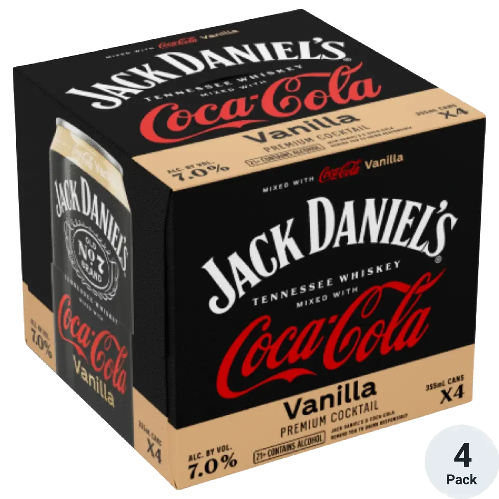 JD RTD Vanilla 4pk Cans Jack Daniels