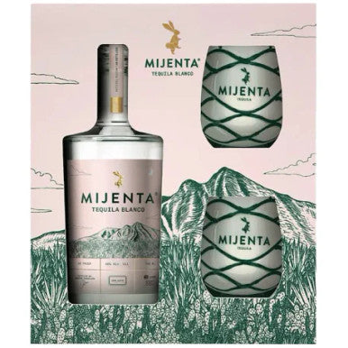 Mijenta Tequila Blanco Gift Pk 750ml Gift Pack with 2 Glasses