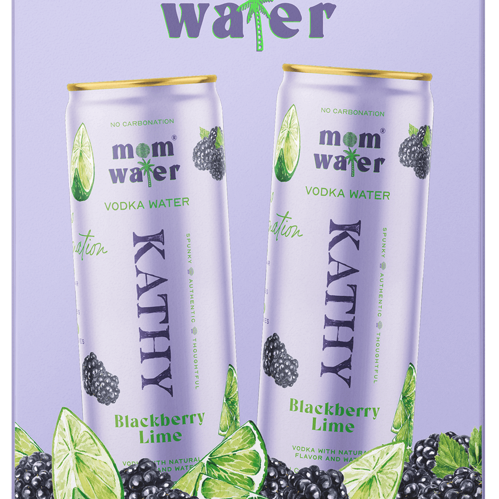 Mom Water Kathy Blackbery Lime 4pk Cans Blackberry Lime