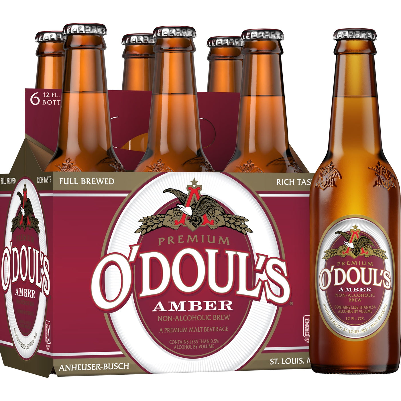 O'Doul's Amber Non-Alcoholic Beer 6 Pack 12 fl oz Bottles