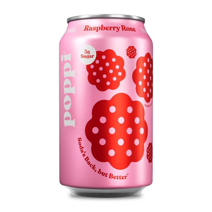Poppi Raspberry Rose 12oz Prebiotic Soda