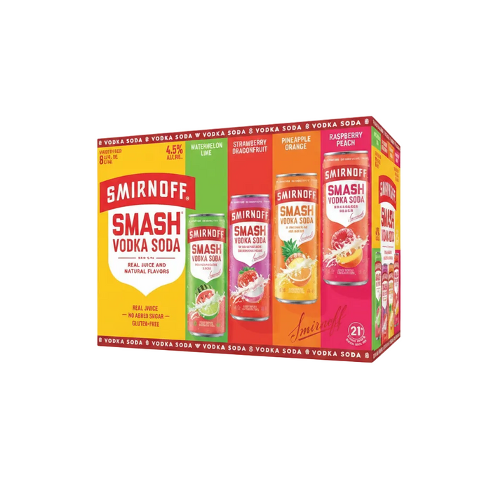 Smirnoff Smash Vodka Soda 8pk 8pk Variety Pack