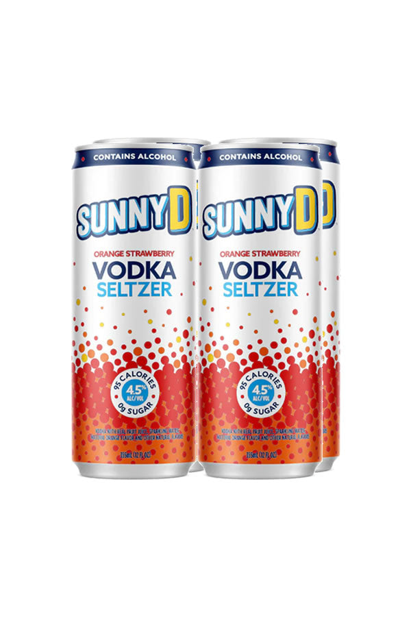 Sunny D Orng Straw Seltzer 4pk Orange Strawberry