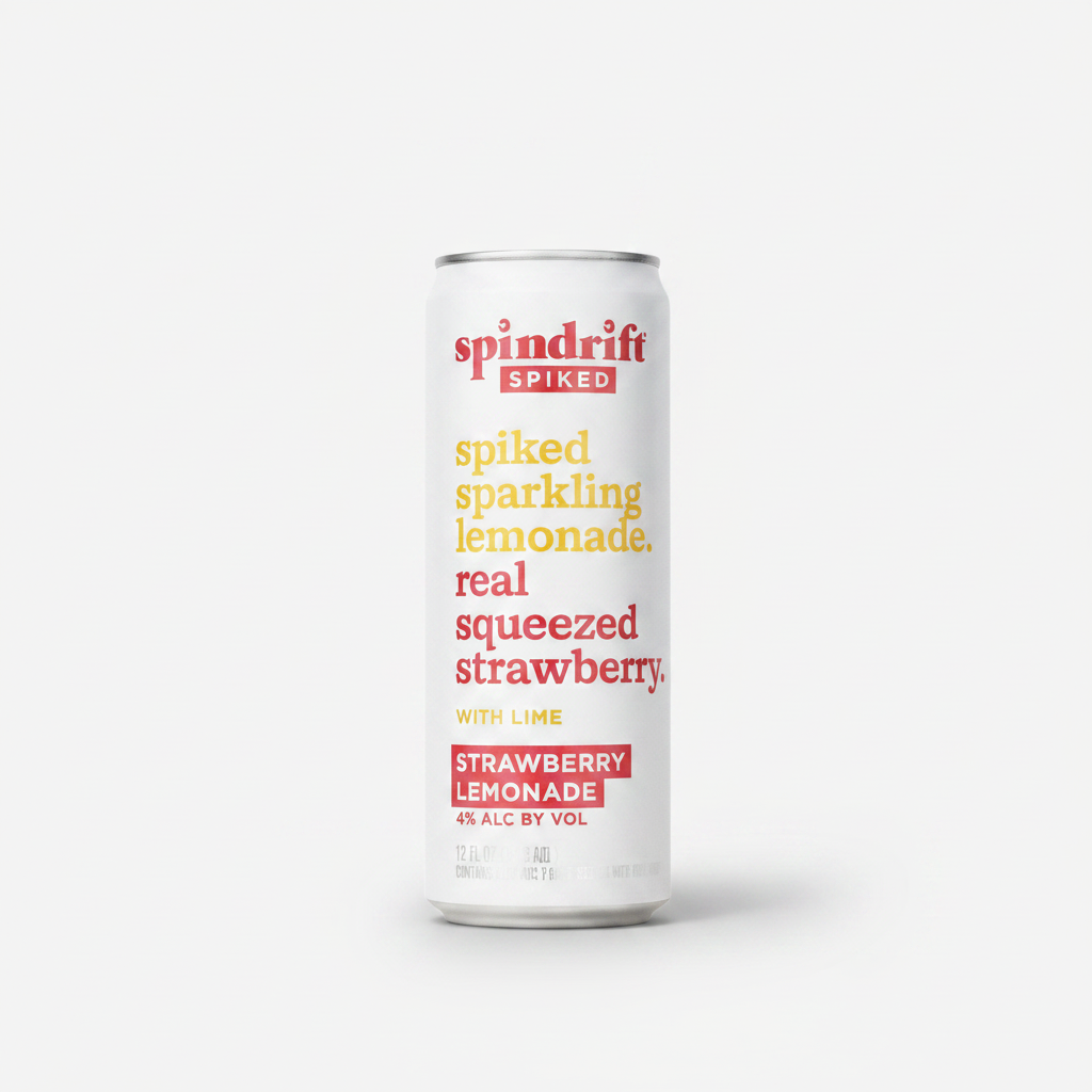 Spindrift Spiked Straw Lmnd 8pk Strawberry Lemonade