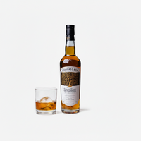 A bottle of Compass Box Whiskey against a plain white background.