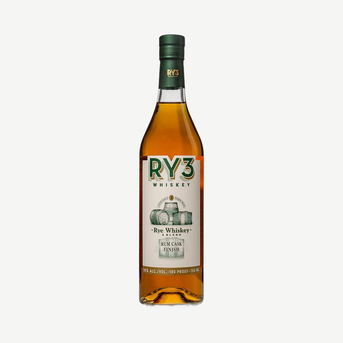 RY3 Rye Whiskey Rum Cask Blended Rye Whiskey in Rum Cask Finish