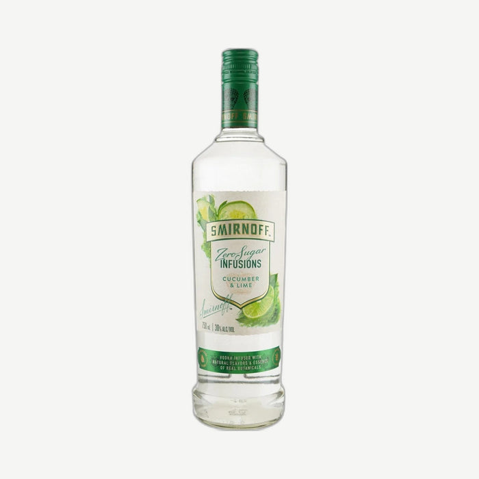 Smirnoff Inf Cucu & Lime Vodka 750ml Infusion Zero Sugar Cucumbe & Lime