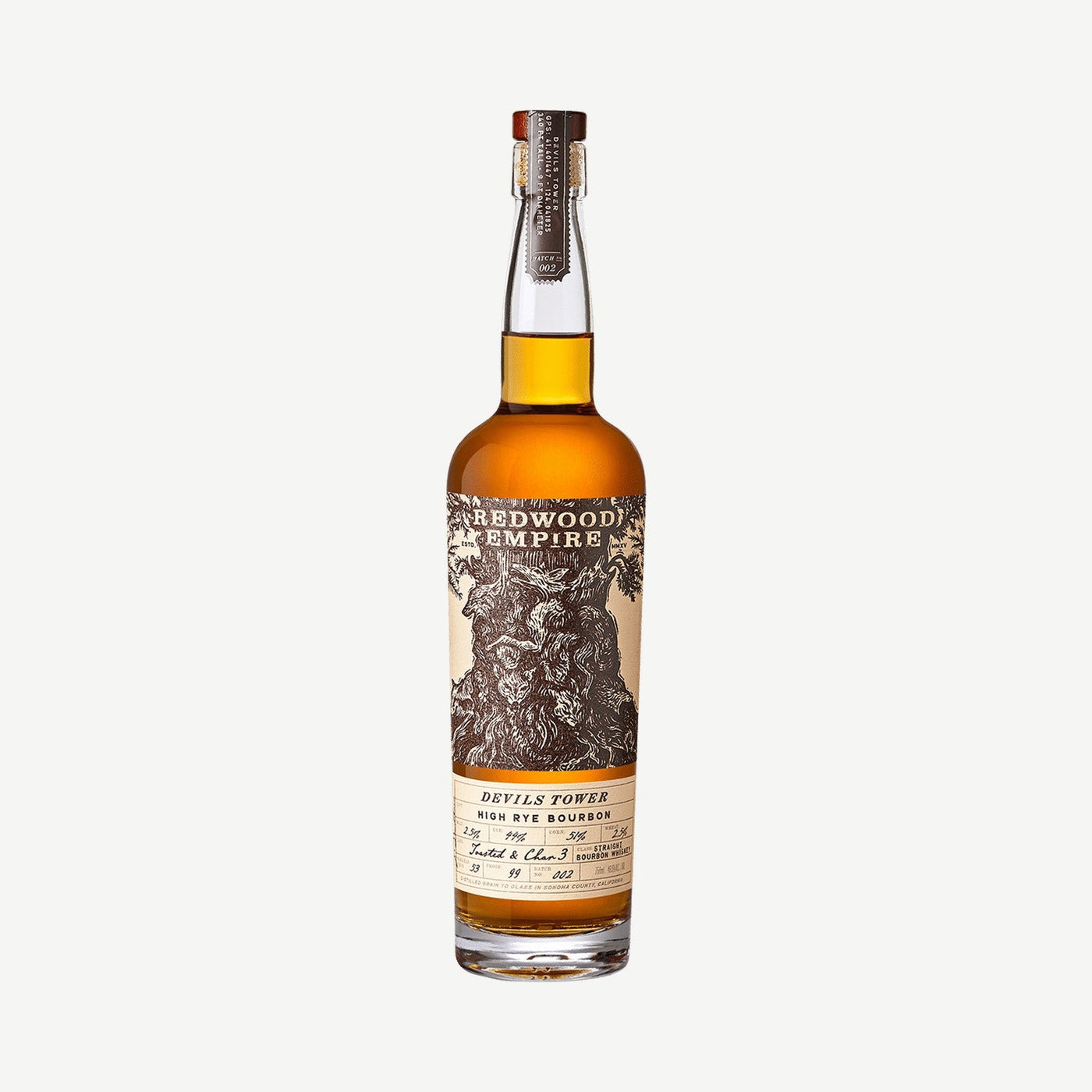 Redwood Empire Devils Tower High Rye Bourbon Whiskey