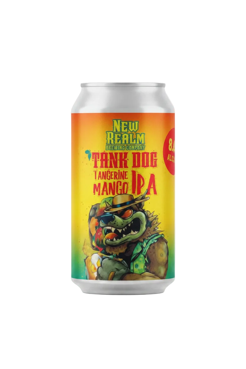 New Realm Tank Dog Tang Mango 19.2oz Tangerine Mango DIPA