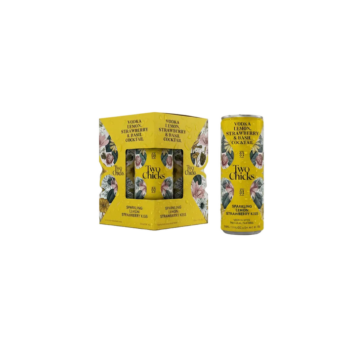 Two Chks Lmn Straw Kiss 4pk Two Chicks Sparkling Lemon Strawberry