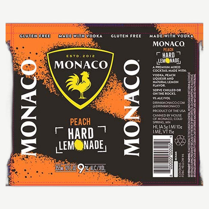 Monaco Orig Peach Lmnd 355ml 355ml Can Peach Lemonade