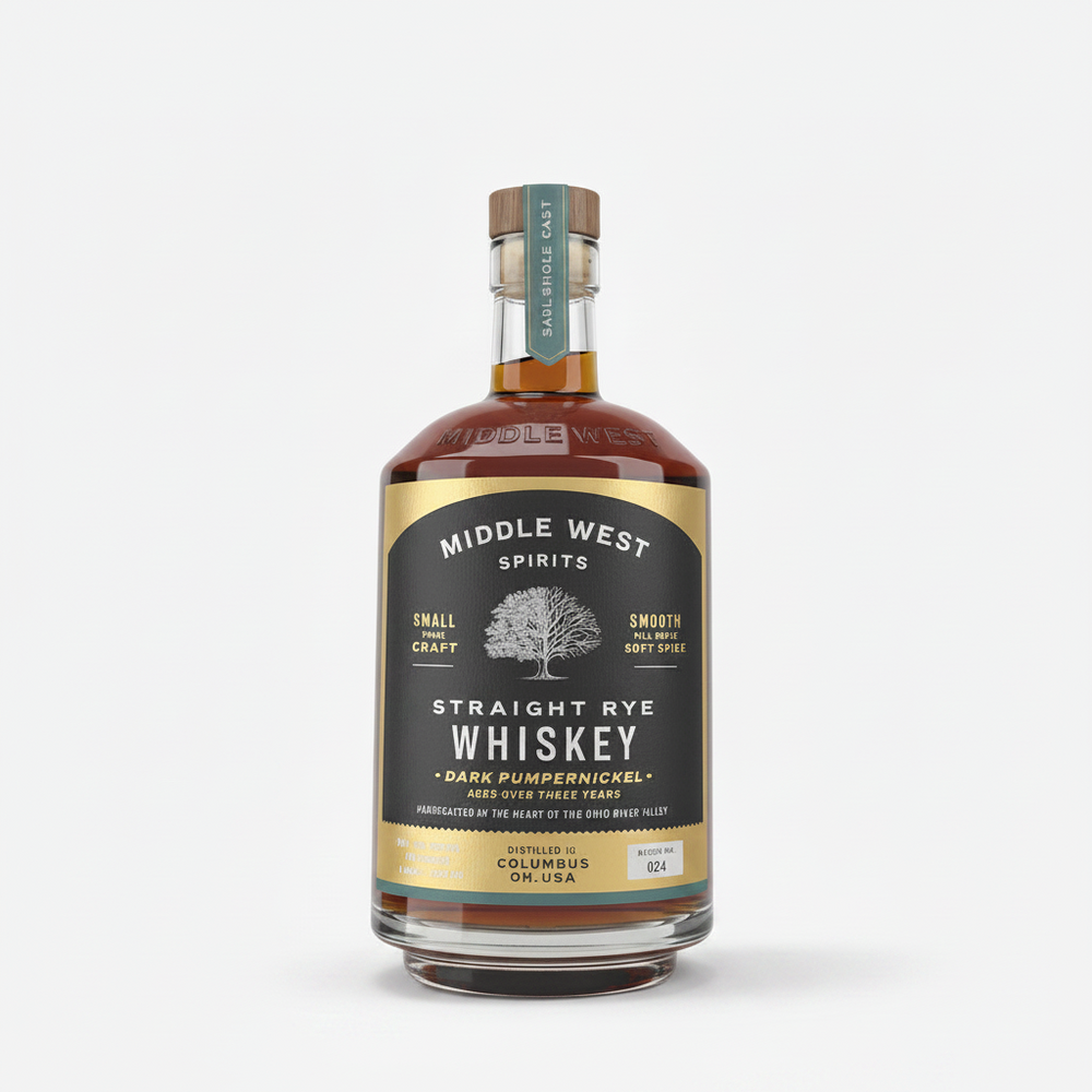 Middle West Rey Whiskey 750ml Dark Pumpernickel Rye Whiskey