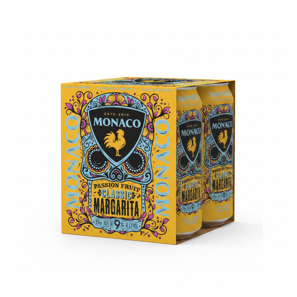 Monaco Psnfrt Margarita 355ml 355ml Can Passionfruit Margarita