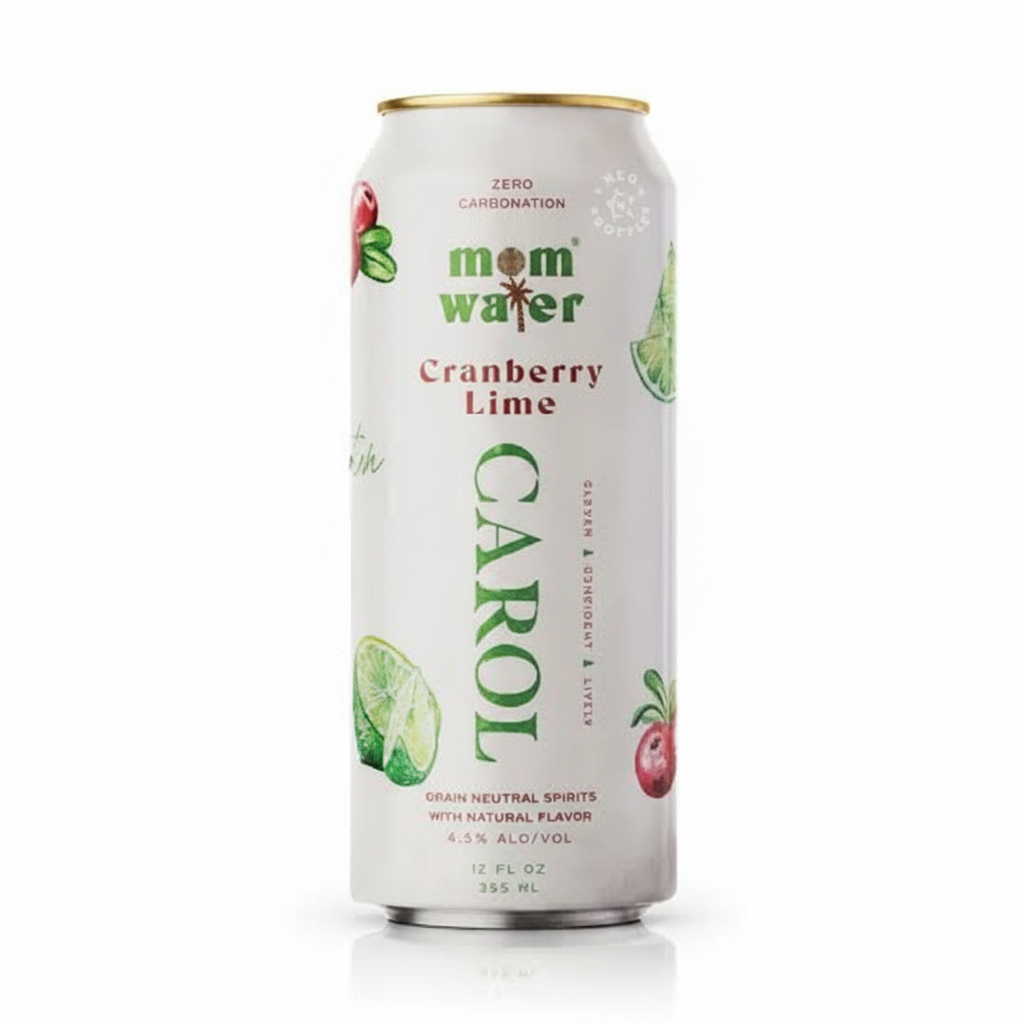 Mom Water Carol Cran Lime 4pk Cans Cranberry Lime