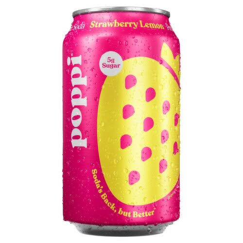 Poppi Strawberry Lemon 16oz Prebiotic Soda
