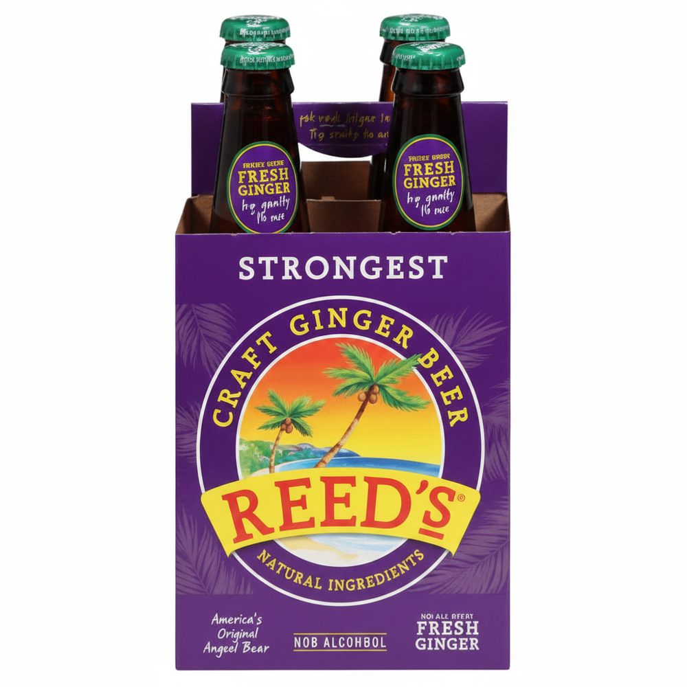 Reeds Strongest Ginger Beer 4pk Bottles Non Alcoholic