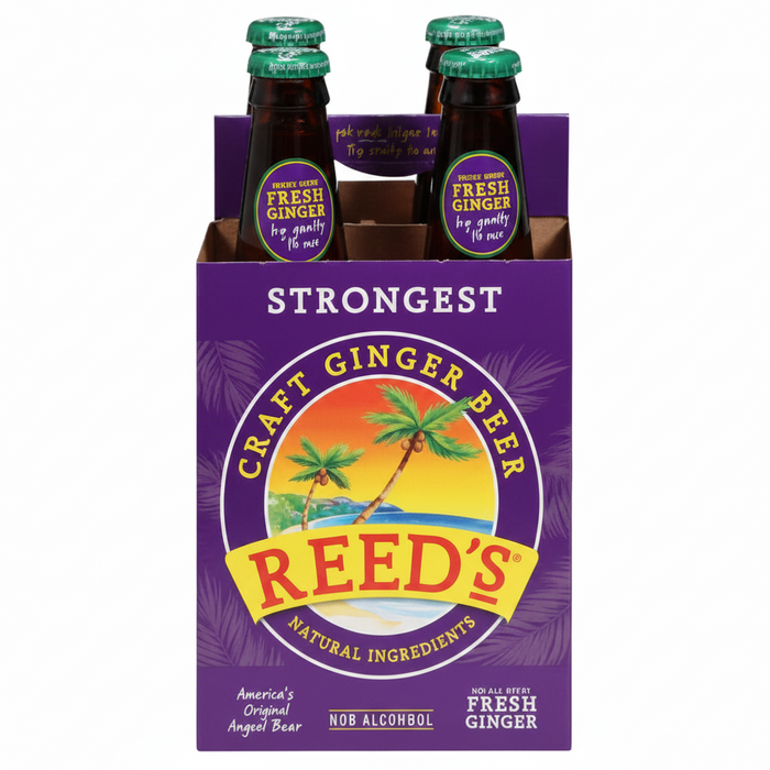 Reeds Strongest Ginger Beer 4pk Bottles Non Alcoholic