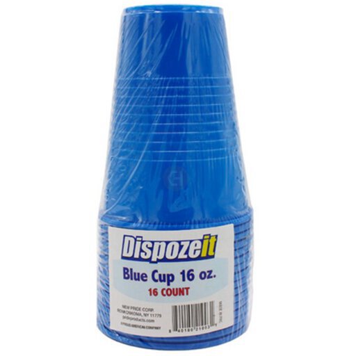 Dispozeit Plastic Cup Blue 16oz 16ct Cups