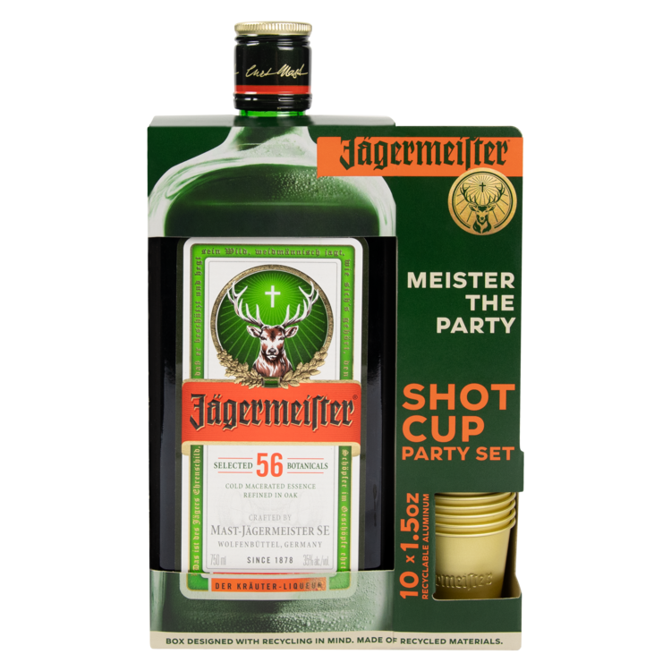 Jagermeister Liqueur Gift Set 1.75L Gift Set with Cold Brew Shots