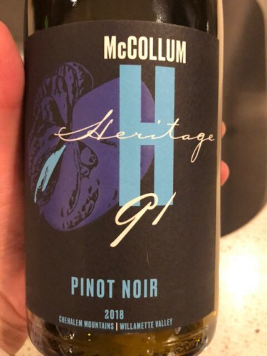 McCollum Heritage 91 Pinot Noir  Willamette Vally