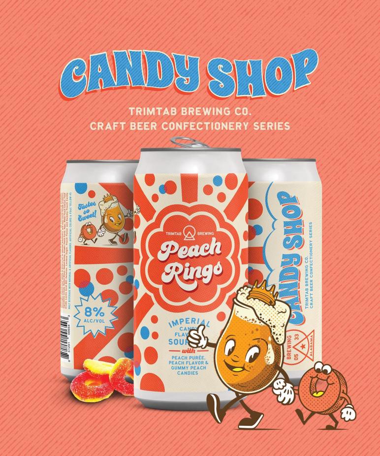 Trimtab Candy Shop Sour Single Cans 16oz Peach Rings Sour Beer