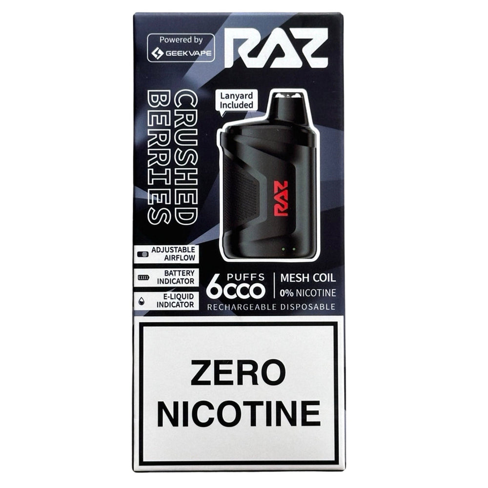 Raz 6k 0% Nic Crushed Berries 0% Nicotine Crushed Berries
